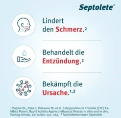 Septolete Zitronen-Holunder Geschmack 3 mg - 1mg 16 Lutschtabletten