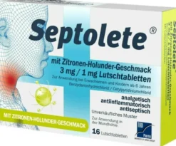 Septolete Zitronen-Holunder Geschmack 3 mg - 1mg 16 Lutschtabletten