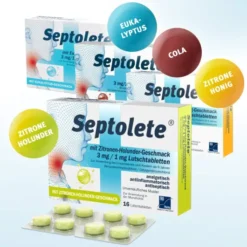 Septolete Zitronen-Holunder Geschmack 3 mg - 1mg 16 Lutschtabletten