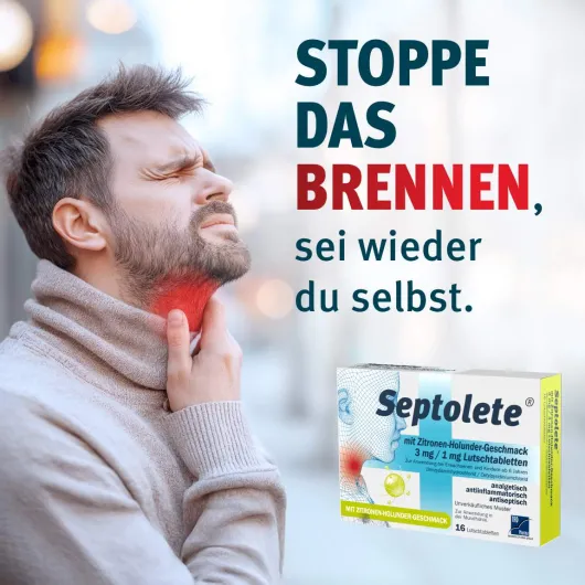 Septolete Zitronen-Holunder Geschmack 3 mg - 1mg 16 Lutschtabletten