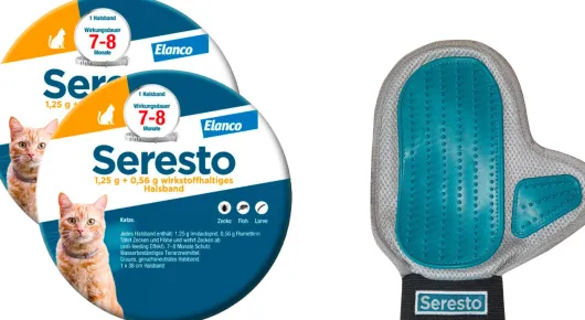 Seresto Halsband für Katzen 2 x 1 Stück + gratis Pflegehandschuh