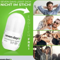 Seven Days Deo Antitranspirant Roll On Ohne Parfüm 50 ml