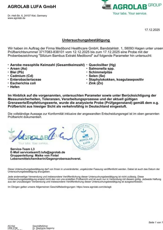 Silizium Bambus Extrakt Medibond 60 Kapseln