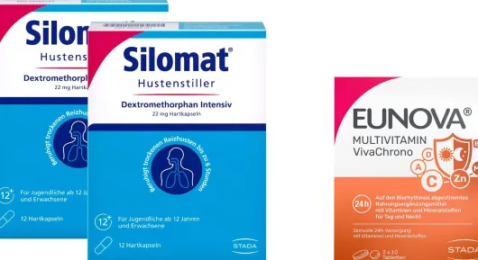 Silomat Hustenstiller Dextromethorphan Intensiv 2 x 12 Hartkapseln + gratis Eunova VivaChrono 2 x 10 Tabletten