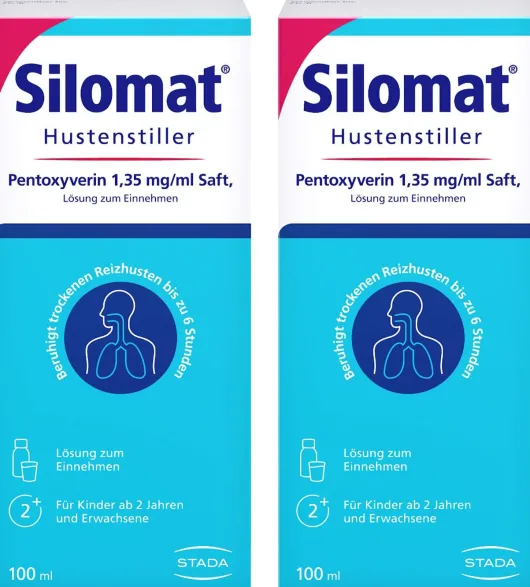Silomat Hustenstiller Pentoxyverin 1,35 mg je ml Saft 2 x 100 ml