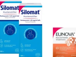 Silomat Hustenstiller Saft 2 x 100 ml + gratis Eunova VivaChrono 2 x 10 Tabletten