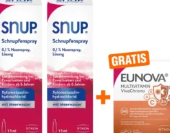 Snup Schnupfenspray 0,1 % Nasenspray 2 x 15 ml + gratis Eunova VivaChrono 2 x 10 Tabletten