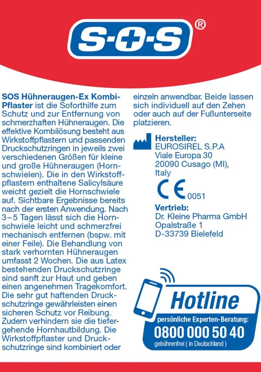SOS Hühneraugen-Ex Kombi Pflaster 54 Stück