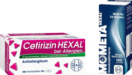 Sparset Allergie Cetirizin Hexal 100 Filmtabletten und Mometahexal Heuschnupfenspray 18 g