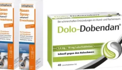 Sparset Erkältung 2 x Nasenspray Ratiopharm für Erwachsene 15 ml + Dolo Dobendan 1,4 mg und 10 mg 48 Stück