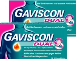 Sparset Gaviscon Dual 250 mg - 106,5 mg - 187,5 mg 2 x 48 Kautabletten