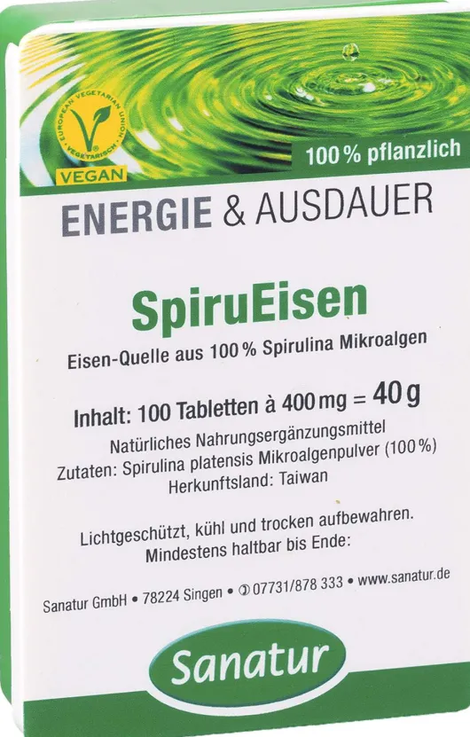 Spirueisen Eisen Spirulina 100 Tabletten