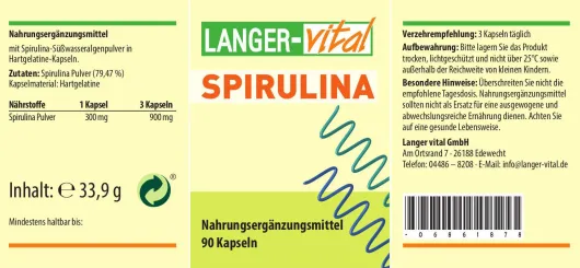 Spirulina 300 mg 90 Kapseln