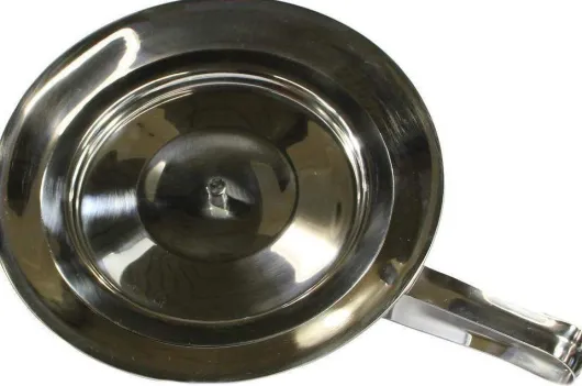 Stechbecken Edelstahl Mit Griff und Deckel