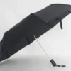 Sturm Regenschirm, faltbar mit Schutzhülle, schwarz