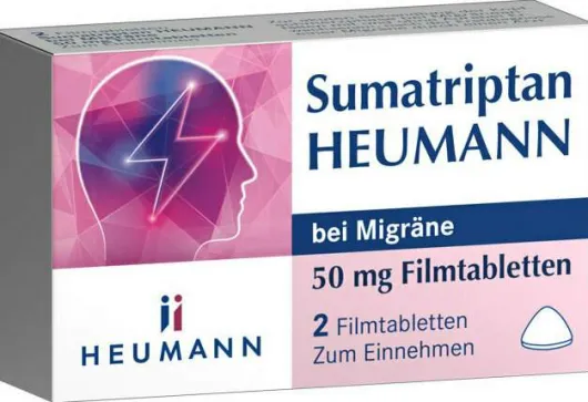Sumatriptan Heumann bei Migräne 50 mg 2 Filmtabletten