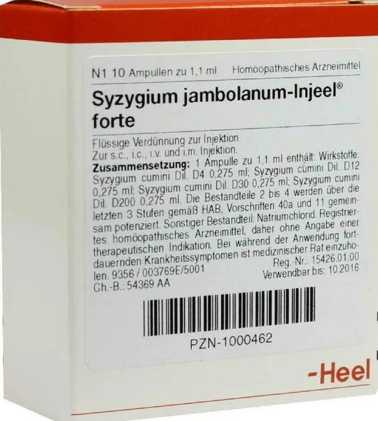 Syzygium Jambolanum Injeel Forte 10 Ampullen