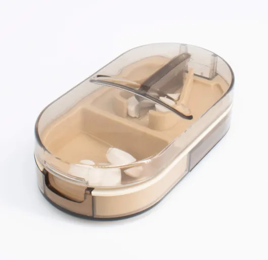 Tablettenteiler mit scharfer Klinge, beige