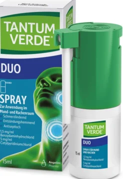 Tantum Verde Duo 1,5 mg je ml + 5 mg je ml Spray zur Anwendung in der Mundhöhle 15 ml