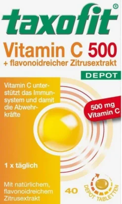 Taxofit Vitamin C 500 + flavonoidreicher Zitrusextrakt Depot 40 Tabletten