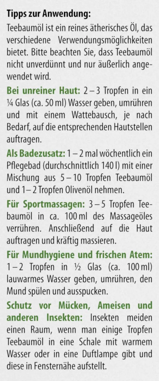 Tebamol Australisches Teebaumöl 20 ml Öl