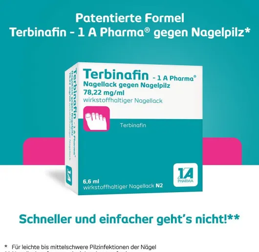Terbinafin 1A Pharma Nagellack gegen Nagelpilz 6,6 ml