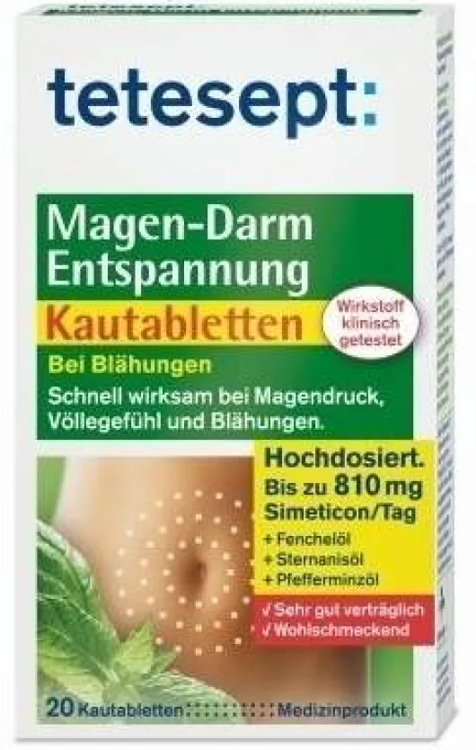 Tetesept Magen - Darm Entspannung 20 Kautabletten