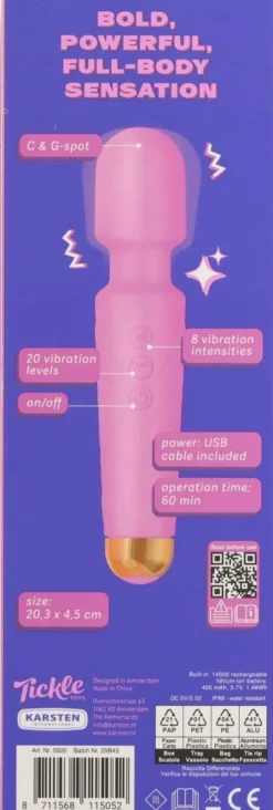 Tickle Toys Big Tease Vibrator, Hot Pink