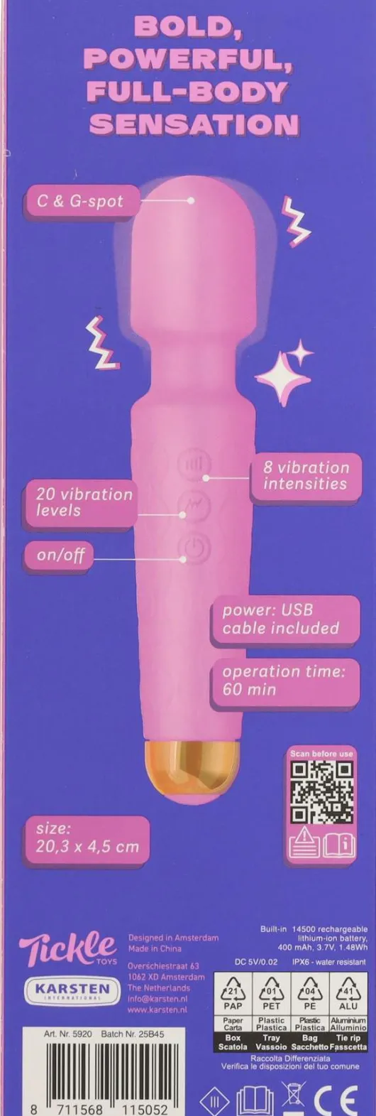 Tickle Toys Big Tease Vibrator, Hot Pink