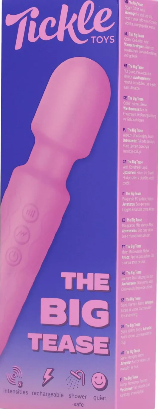 Tickle Toys Big Tease Vibrator, Hot Pink