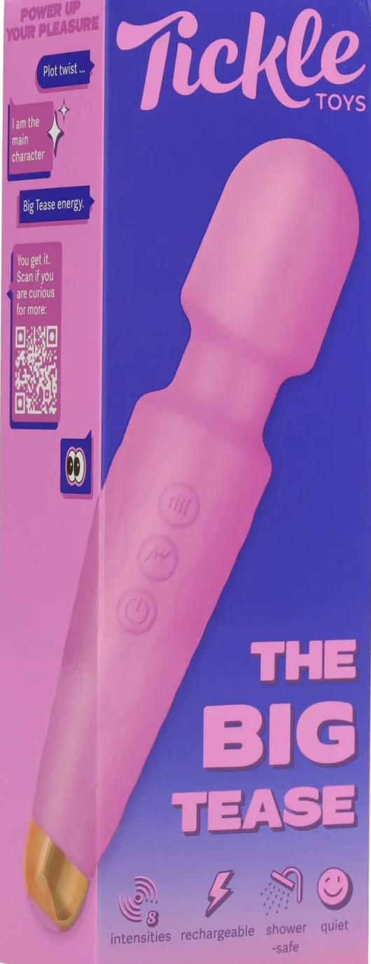Tickle Toys Big Tease Vibrator, Hot Pink
