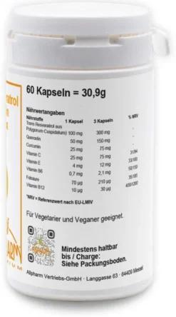 Trans-Resveratrol Curcumin Komplex Allpharm 60 Kapseln