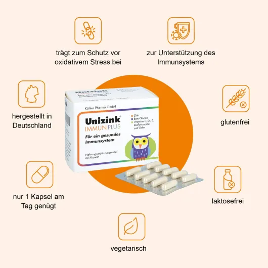 Unizink Immun Plus 60 Kapseln