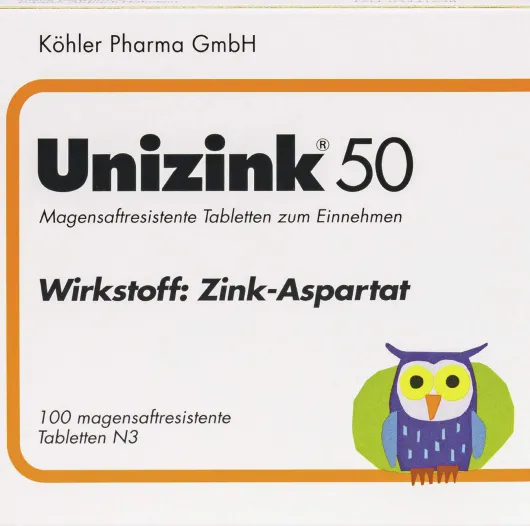 Unizink 50 magensaftresistente Tabletten 100 Stück