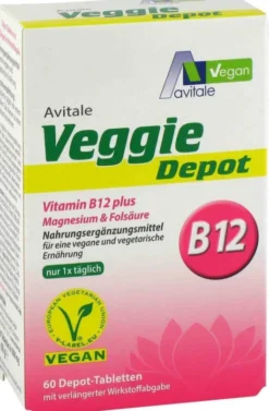 Veggie Depot Vitamin B12 + Magnesium + Folsäure 60 Tabletten