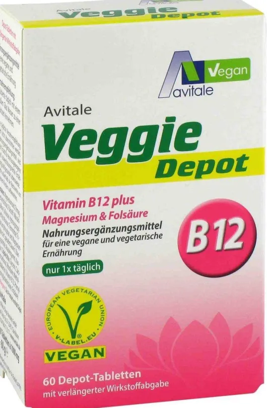 Veggie Depot Vitamin B12 + Magnesium + Folsäure 60 Tabletten