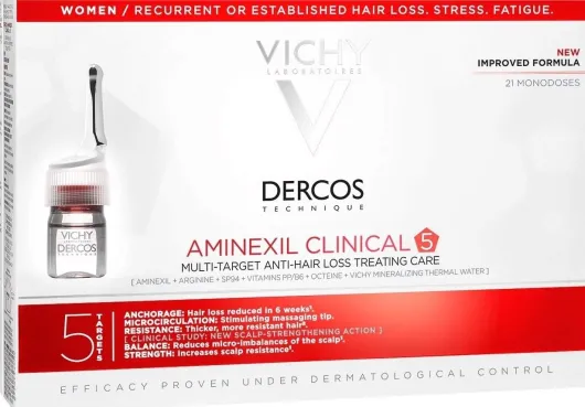 Vichy Aminexil Clinical 5 für Frauen 21 x 6 ml Flüssigkeit