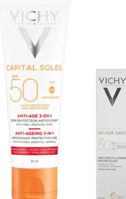 Vichy Capital Soleil Anti-Age Creme LSF50+ 50 ml + gratis Vichy Capital Soleil UV-Age Daily LSF 50+ 15 ml
