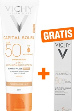 Vichy Capital Soleil Anti-Pigmentflecken LSF50+ 50 ml Creme + gratis Vichy Capital Soleil UV-Age LSF 50+ 15 ml