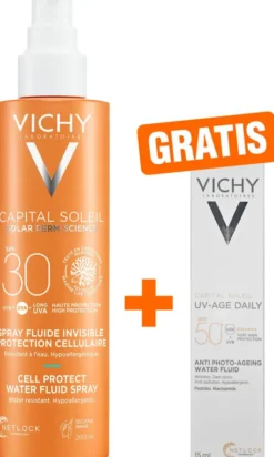 Vichy Capital Soleil Cell Protect LSF 30 200 ml Spray + gratis Capital Soleil UV-Age LSF 50+ 15 ml