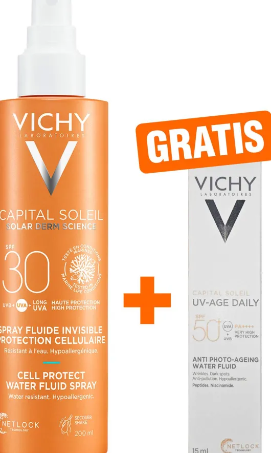 Vichy Capital Soleil Cell Protect LSF 30 200 ml Spray + gratis Capital Soleil UV-Age LSF 50+ 15 ml