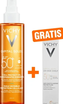 Vichy Capital Soleil Cell Protect Oil LSF 50 200 ml + gratis Capital Soleil UV-Age Daily LSF50+ 15 ml