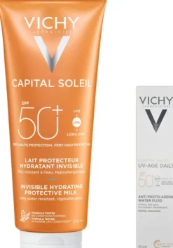 Vichy Capital Soleil 300 ml Sonnenmilch für die ganze Familie LSF 50+ + gratis Capital Soleil UV-Age LSF 50+ 15 ml
