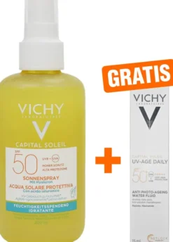 Vichy Capital Soleil Sonnenspray mit Hyaluron LSF 50 200 ml + gratis Vichy Capital Soleil UV-Age Daily LSF 50+ 15 ml