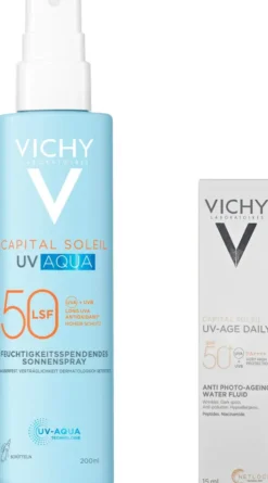 Vichy Capital Soleil UV-Aqua Spray LSF 50 200 ml + gratis Vichy Capital Soleil UV-Age Daily LSF50+ 15 ml
