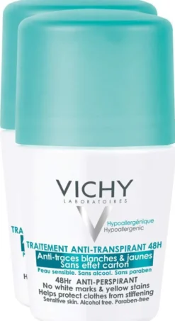 Vichy Deo Roll On Anti Flecken 48h 2 x 50 ml Creme