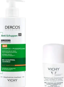 Vichy Dercos Anti-Schuppen 2in1 Shampoo + Conditioner 390 ml + gratis Vichy Deo Roll-on Anti Flecken 48h 50ml