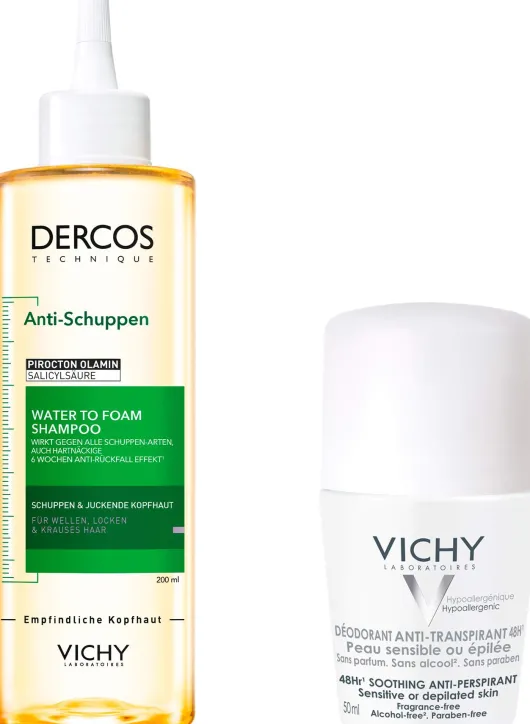 Vichy Dercos Anti-Schuppen Locken Shampoo 200 ml + gratis Vichy Deo Roll-on Anti Flecken 48h 50ml