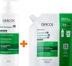 Vichy Dercos Anti-Schuppen Shampoo für fettige Kopfhaut 390 ml + Anti-Schuppen Shampoo fettige Kopfhaut 390 ml Refill