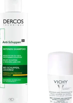 Vichy Dercos Anti-Schuppen Shampoo trockene Kopfhaut 200ml + gratis Vichy Deo Roll-on Anti Flecken 50ml